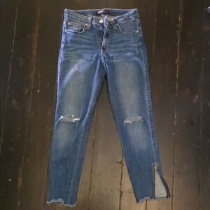 Distressed Ankle Jeans
